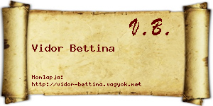 Vidor Bettina névjegykártya